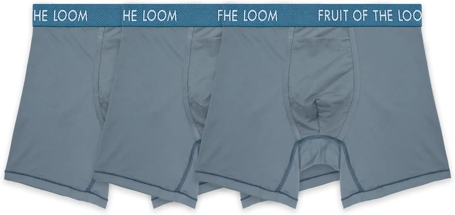 Fruit of the Loom Men's Getaway Boxer Briefs, Lightweight Breathable Fabric, Quick Dry & Odor Control