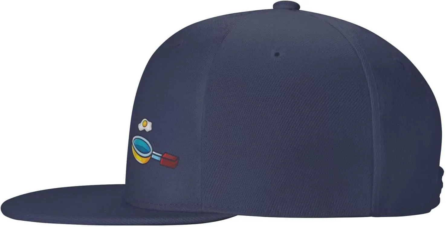 Frying Pan with Eggs Snapback Hats for Men Women Baseball Cap Flat Bill Brim Hat