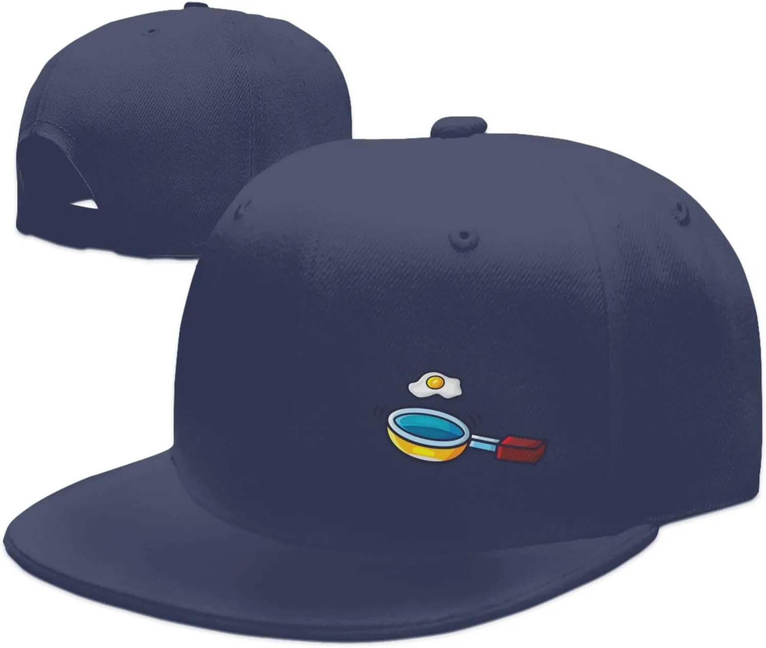 Frying Pan with Eggs Snapback Hats for Men Women Baseball Cap Flat Bill Brim Hat