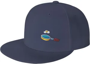 Frying Pan with Eggs Snapback Hats for Men Women Baseball Cap Flat Bill Brim Hat