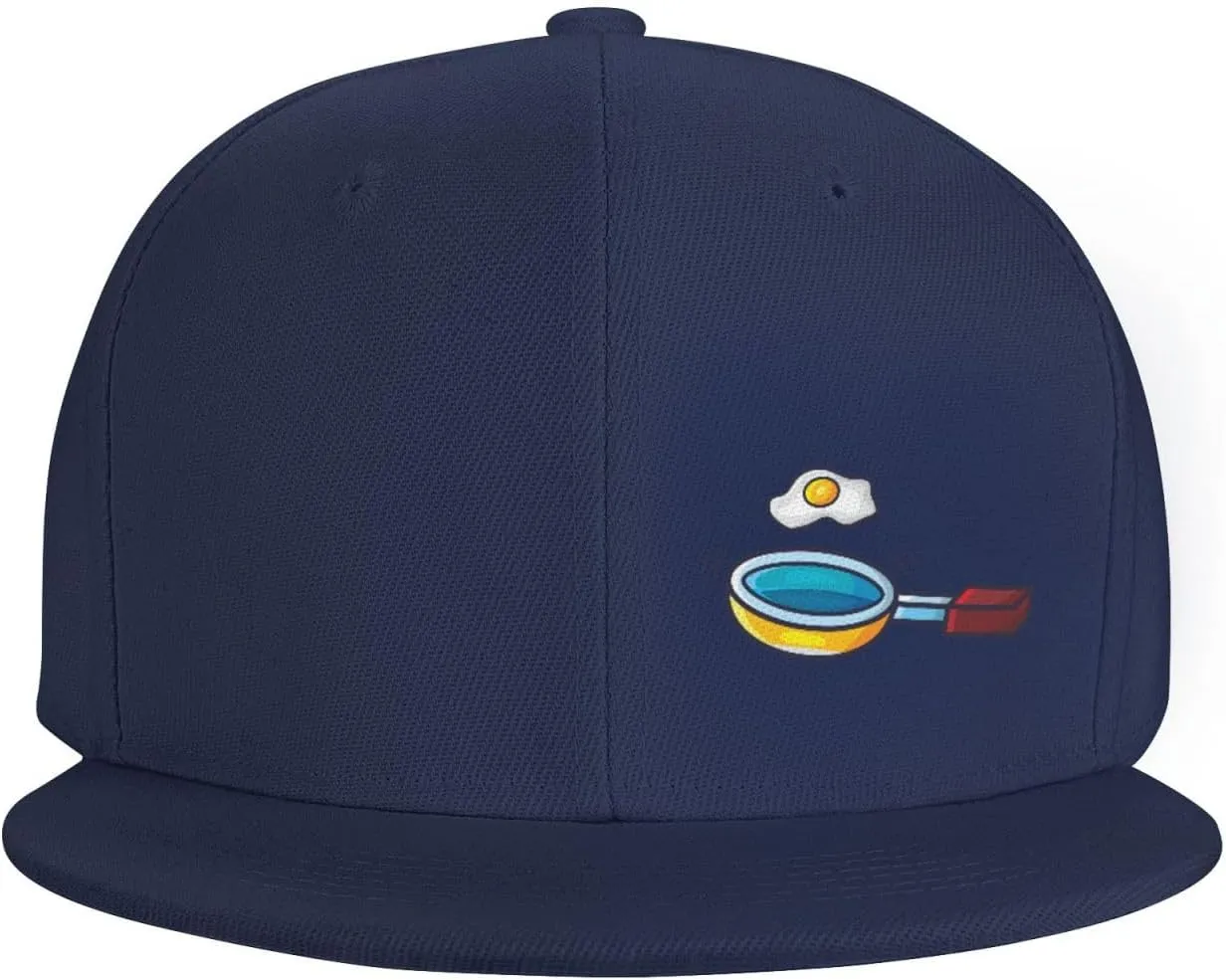 Frying Pan with Eggs Snapback Hats for Men Women Baseball Cap Flat Bill Brim Hat