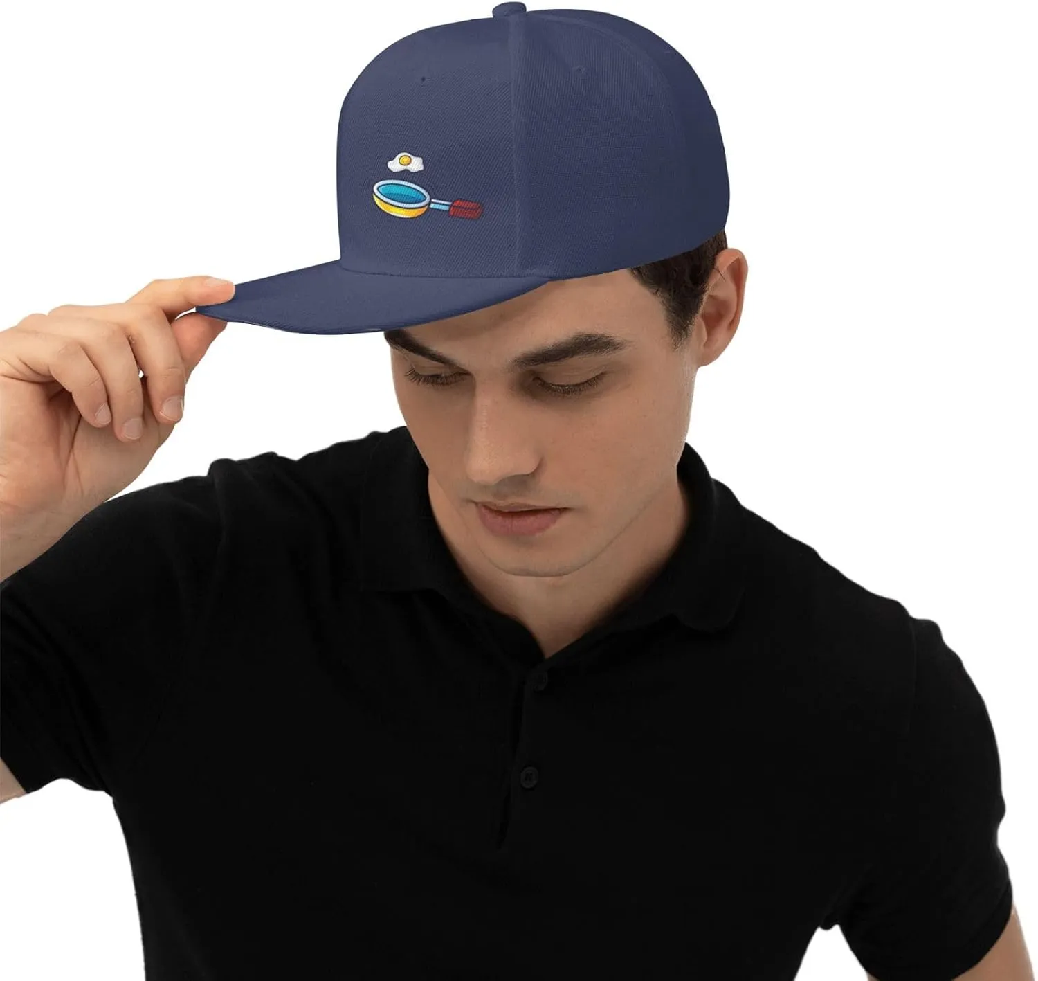 Frying Pan with Eggs Snapback Hats for Men Women Baseball Cap Flat Bill Brim Hat