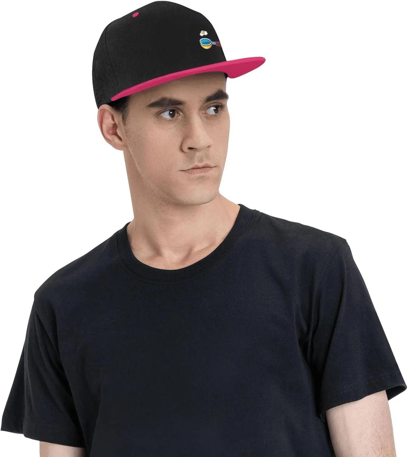 Frying Pan with Eggs Snapback Hats for Men Women Hat Baseball Cap Flat Bill Visor White Hat