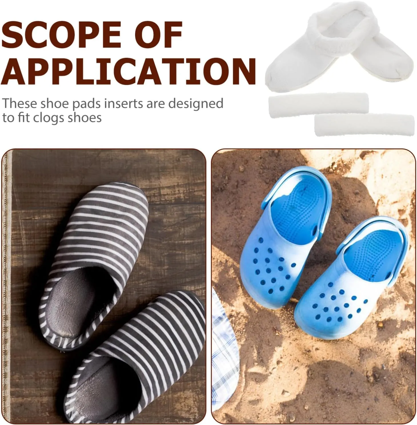 Fuzzy Shoe Insoles House Slipper Insert Warm Liner Insoles for Clogs Replacement Sandals Comfort Lining Cold Weather Size 8