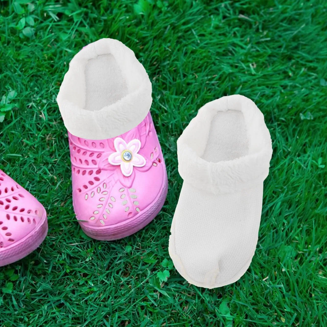 Fuzzy Shoe Insoles House Slipper Insert Warm Liner Insoles for Clogs Replacement Sandals Comfort Lining Cold Weather Size 8