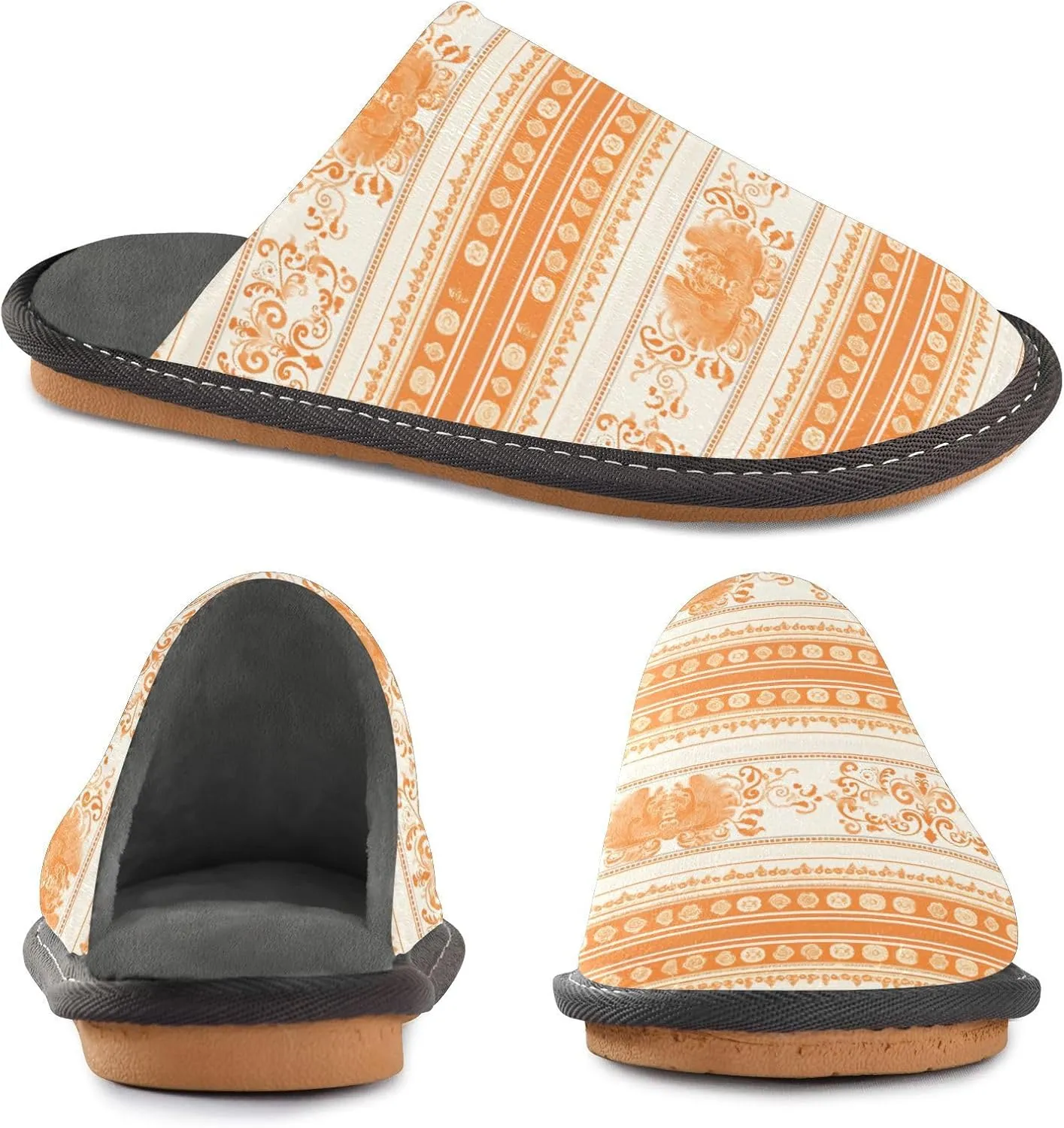 Fuzzy Slippers for Women Men Cozy Memory Foam Scuff Slippers Warm House Shoes Indoor/Outdoor