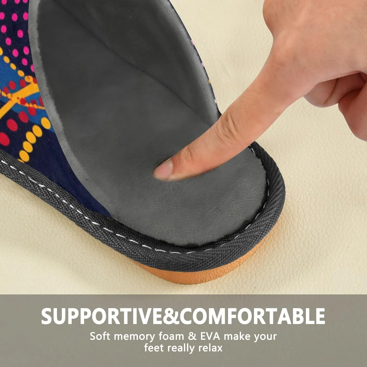 Fuzzy Slippers for Women Men Cozy Memory Foam Scuff Slippers Warm House Shoes Indoor/Outdoor