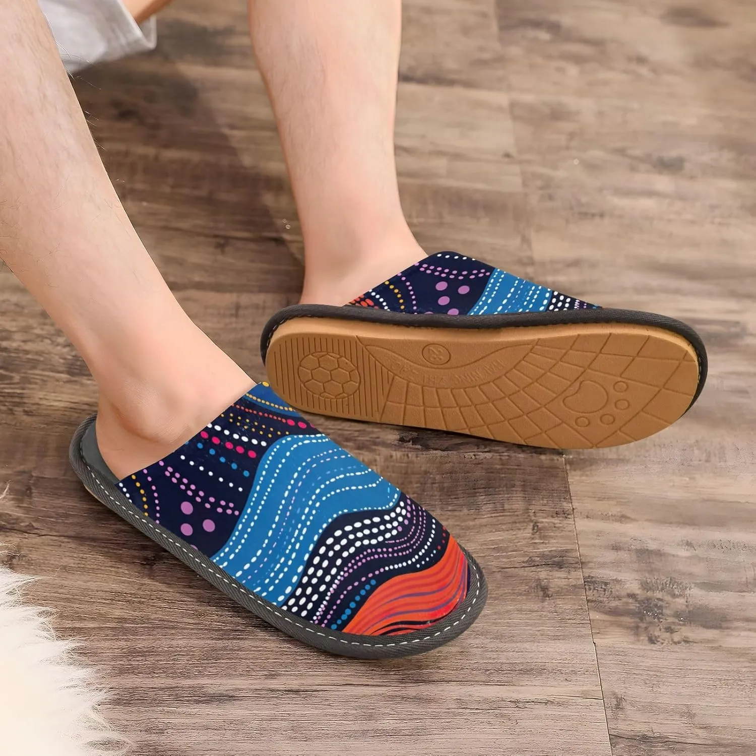 Fuzzy Slippers for Women Men Cozy Memory Foam Scuff Slippers Warm House Shoes Indoor/Outdoor