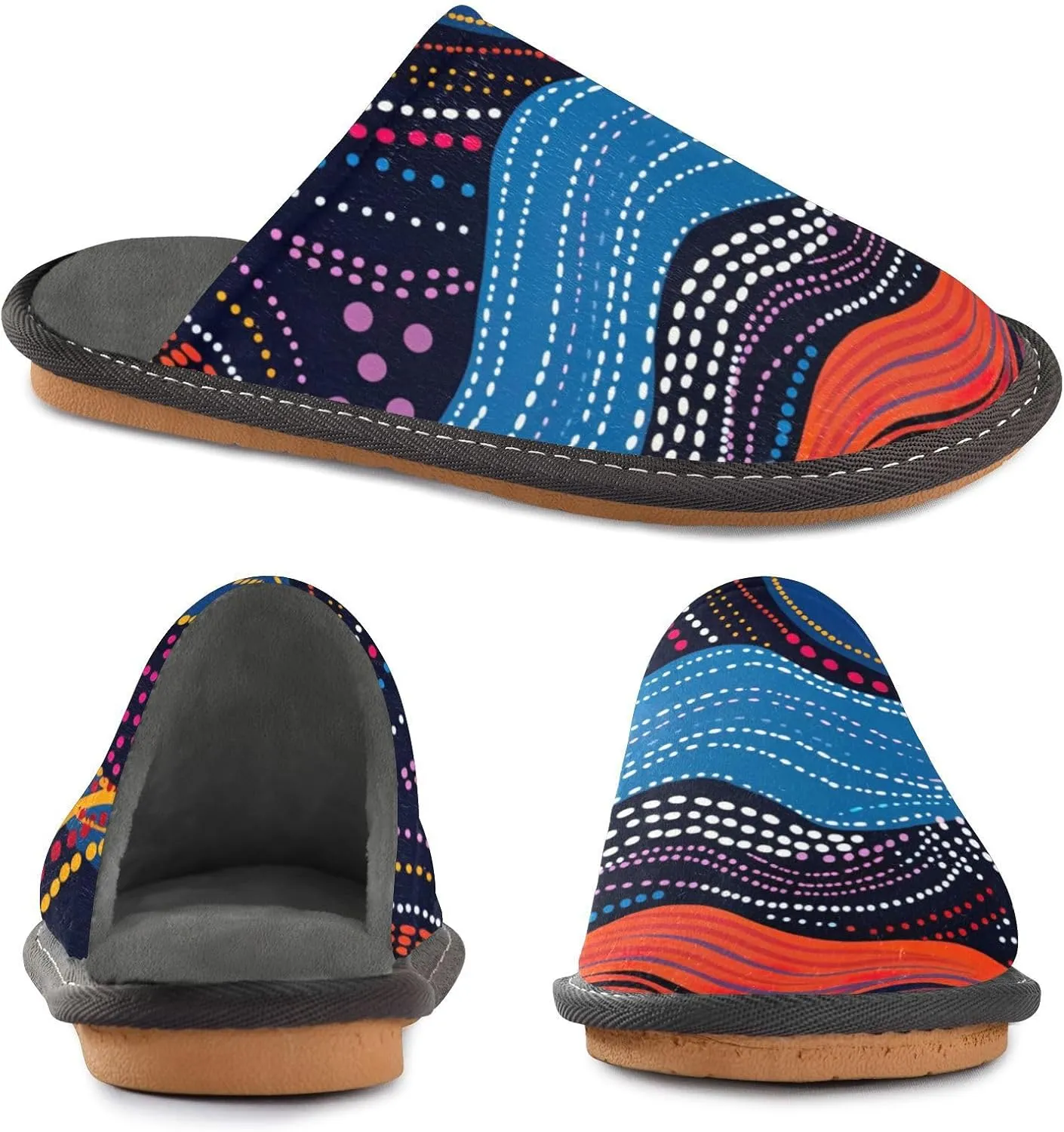 Fuzzy Slippers for Women Men Cozy Memory Foam Scuff Slippers Warm House Shoes Indoor/Outdoor