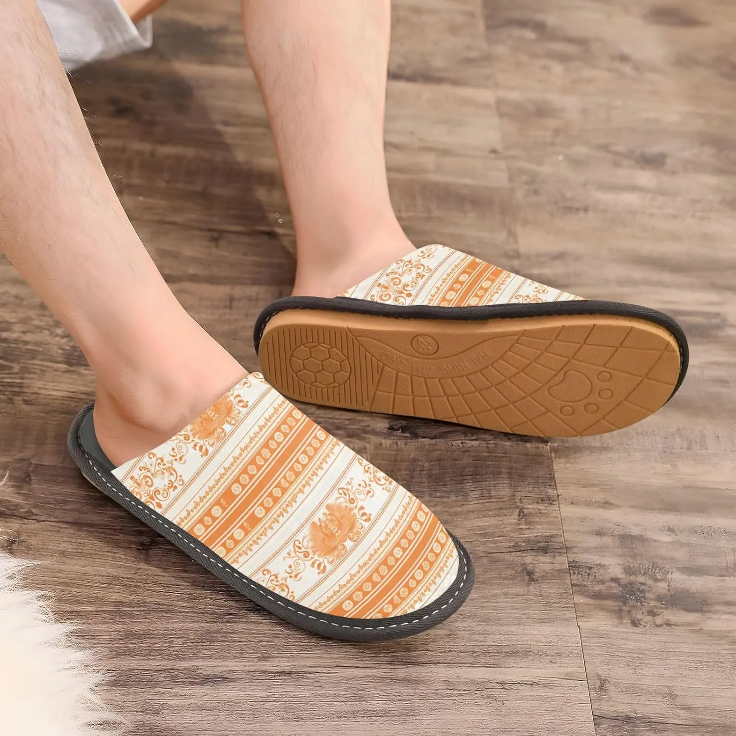 Fuzzy Slippers for Women Men Cozy Memory Foam Scuff Slippers Warm House Shoes Indoor/Outdoor