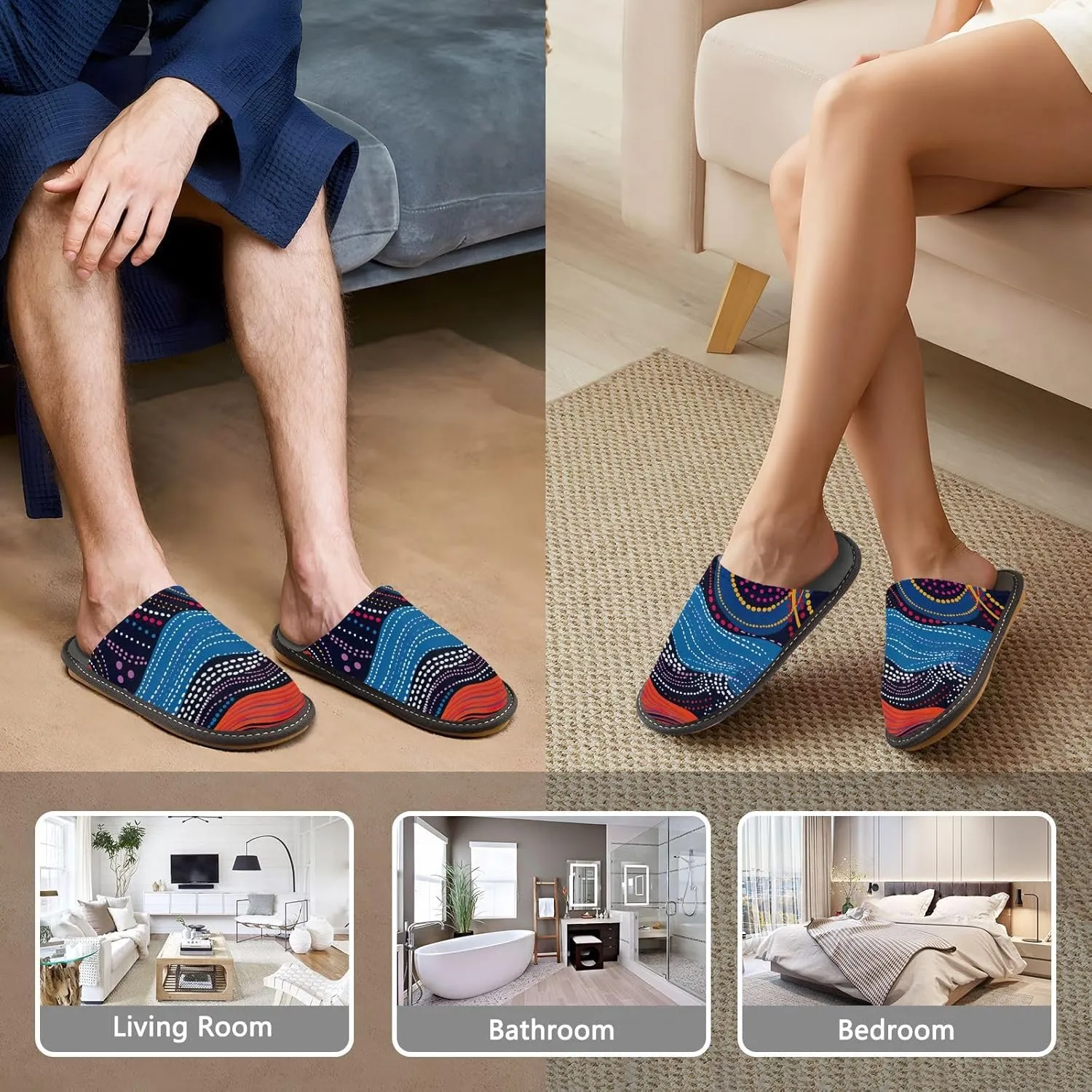 Fuzzy Slippers for Women Men Cozy Memory Foam Scuff Slippers Warm House Shoes Indoor/Outdoor