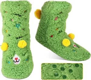 Fuzzy Socks for Women and Men Non-Slip Soft Fluffy Slipper Sock Plush Animal Christmas Warm Sleep Home Sock