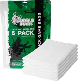 Game Bags Hunting | Available in Packs of 5 Deer or Elk Quarter Bags or as a Single Deer Full Body Bag | Reusable, Breathable & Stretchable | Vacuum Sealed for Easy Carry