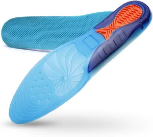 Gel Insoles Top Breathable Comfortable Silicone Inserts Deodorant Shock Absorption Shoe Insoles Sport Inserts(L)