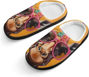 Giraffe Kids Slippers for Girls Boys Winter Warm Plush Slip On House Slippers for Indoor Outdoor