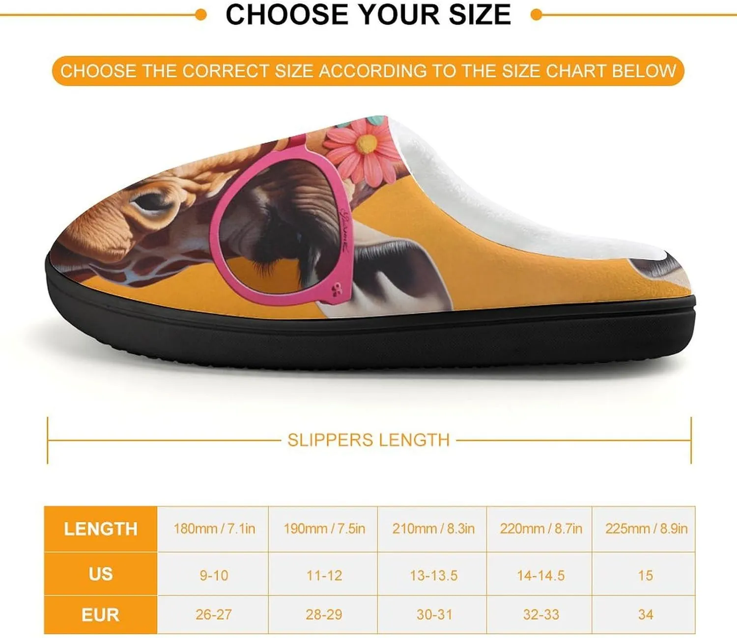 Giraffe Kids Slippers for Girls Boys Winter Warm Plush Slip On House Slippers for Indoor Outdoor