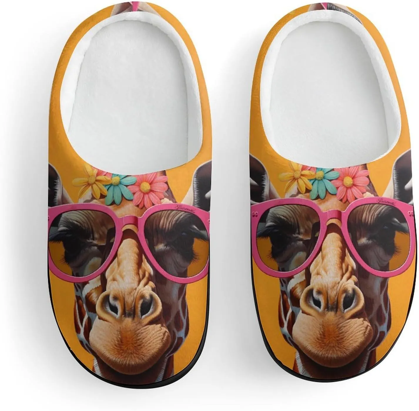 Giraffe Kids Slippers for Girls Boys Winter Warm Plush Slip On House Slippers for Indoor Outdoor