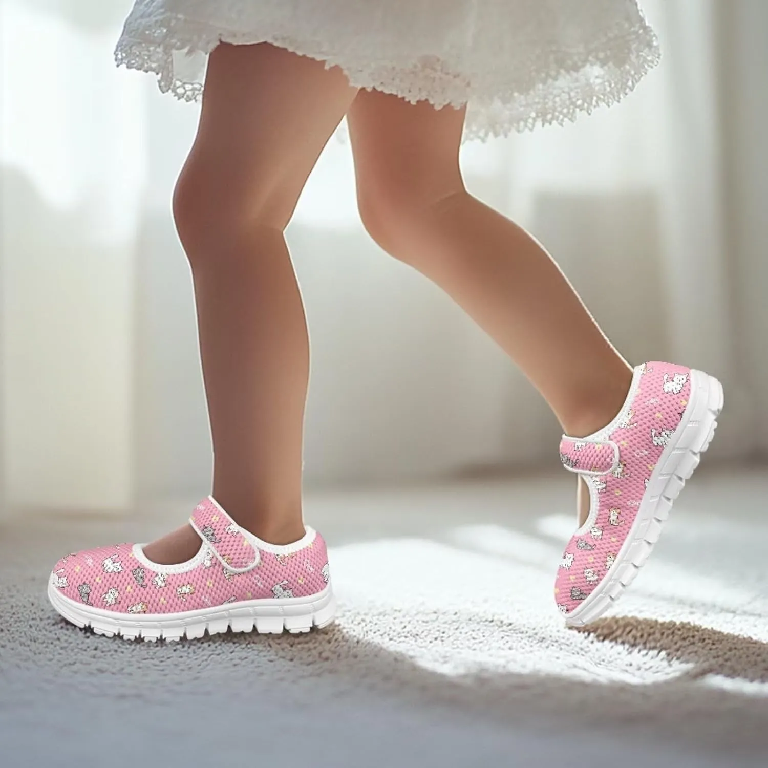 Girls Mary Jane Shoes Breathable Comfort Casual Sneaker School Wedding Party Shoes Ballet Flat