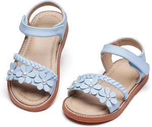 Girls Open Toe Flat Sandals Summer Casual Toddler Little Kid Sandals