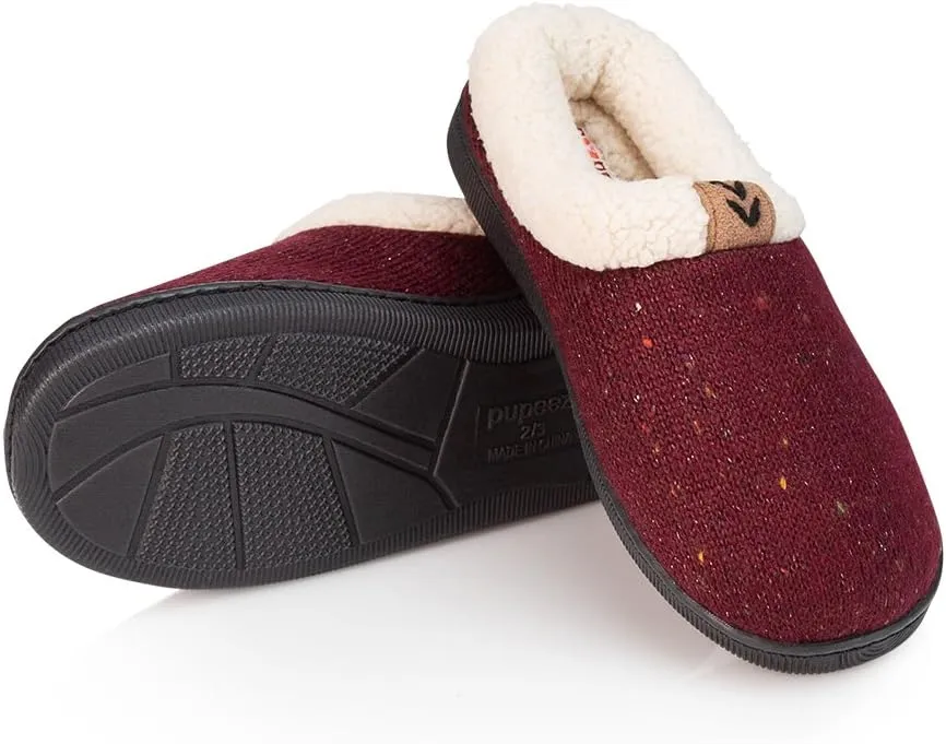 Girls Slipper Cozy Warm Clog Kids House Shoe Rubber Sole