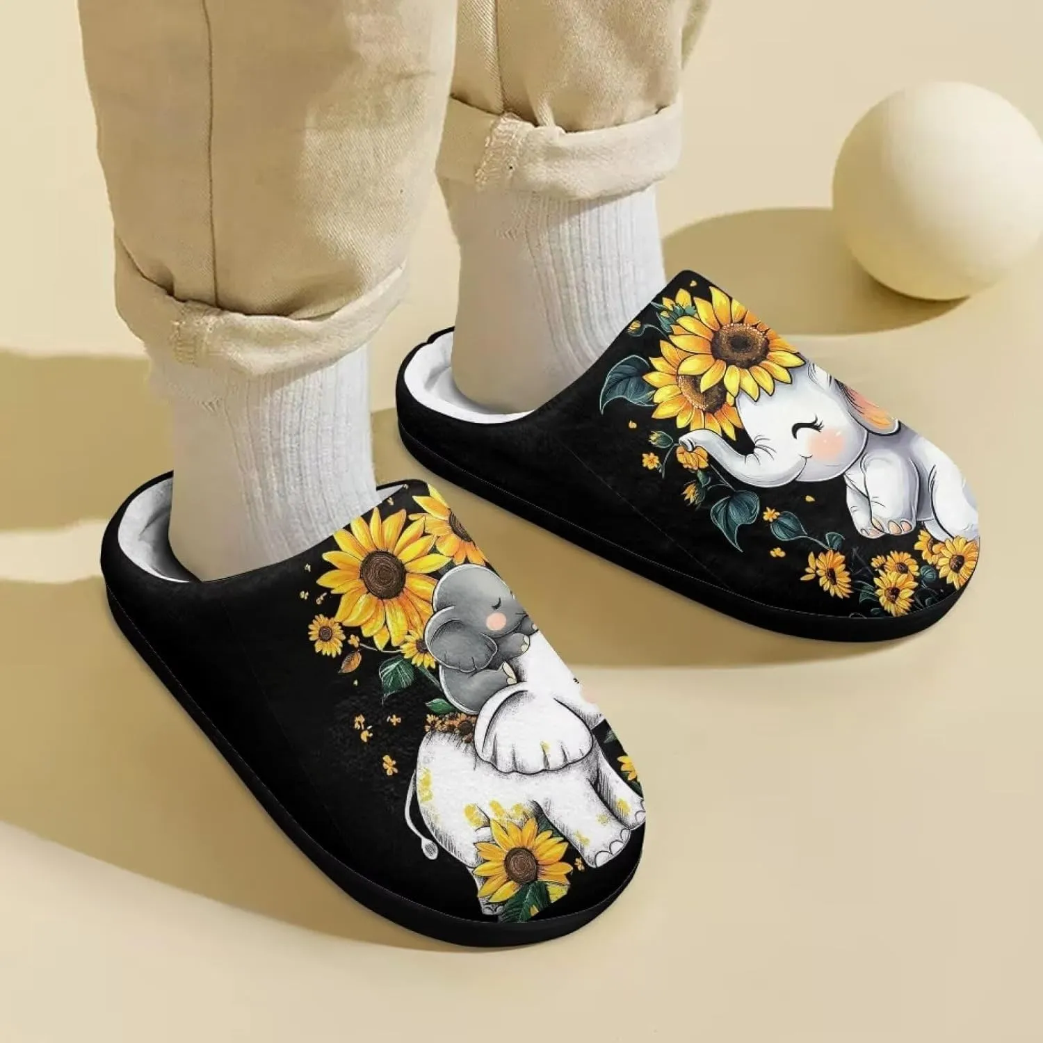 Girls Slippers Size 9-15 Kids Winter Warm Cotton Slipper Indoor Bedroom Home Slipper