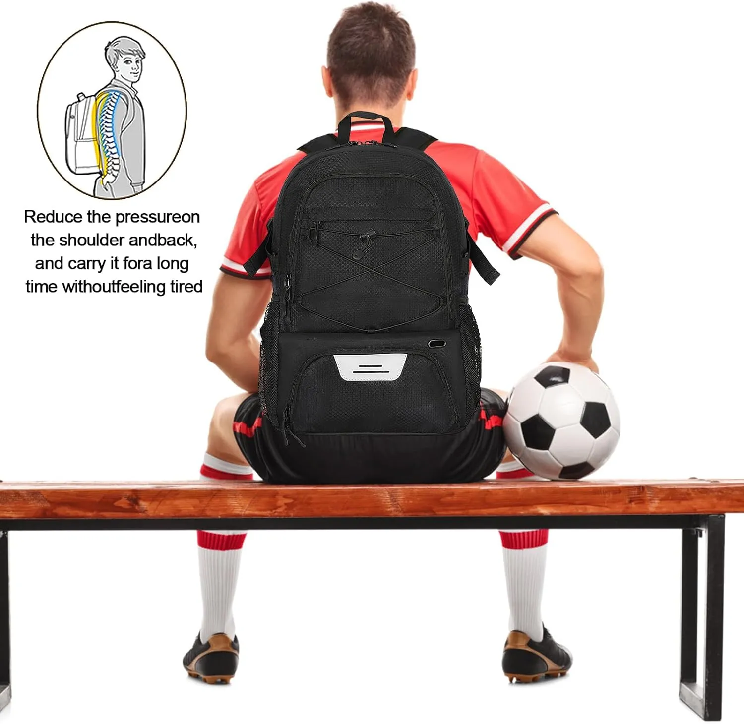 Goloni Soccer Bag,Large Sports Bag with with Separate Ball & Shoe Compartments,Youth Soccer Backpack for Basketball