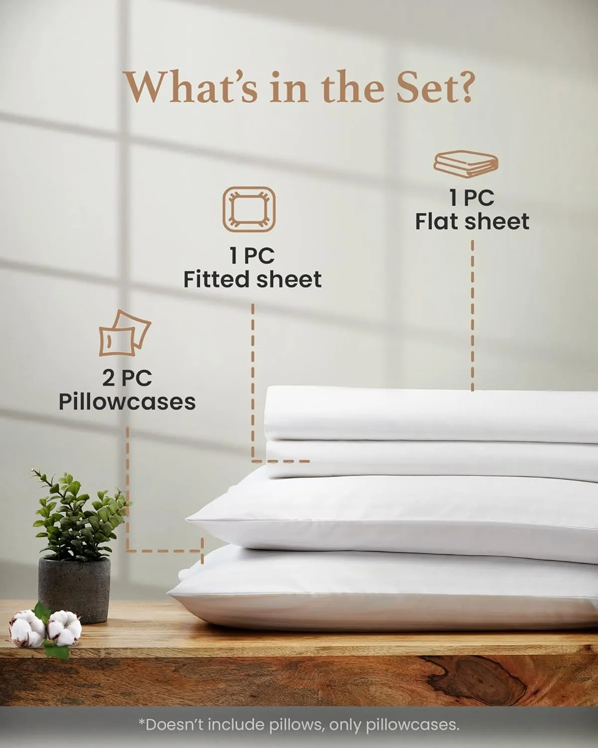 Good Sleep Bedding 100% Cotton Queen Sheet Set - 4 Piece, 800 TC 16 Inch Deep Pocket Queen Sheets, Soft & Breathable Queen Sheets, Luxury Sheet Set Queen Size with Pillow Covers - White Queen Sheets