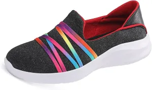 GOSPT Women's Knit Slip on Loafers Lightweight Nurse Walking Flat Sneakers Work Shoes