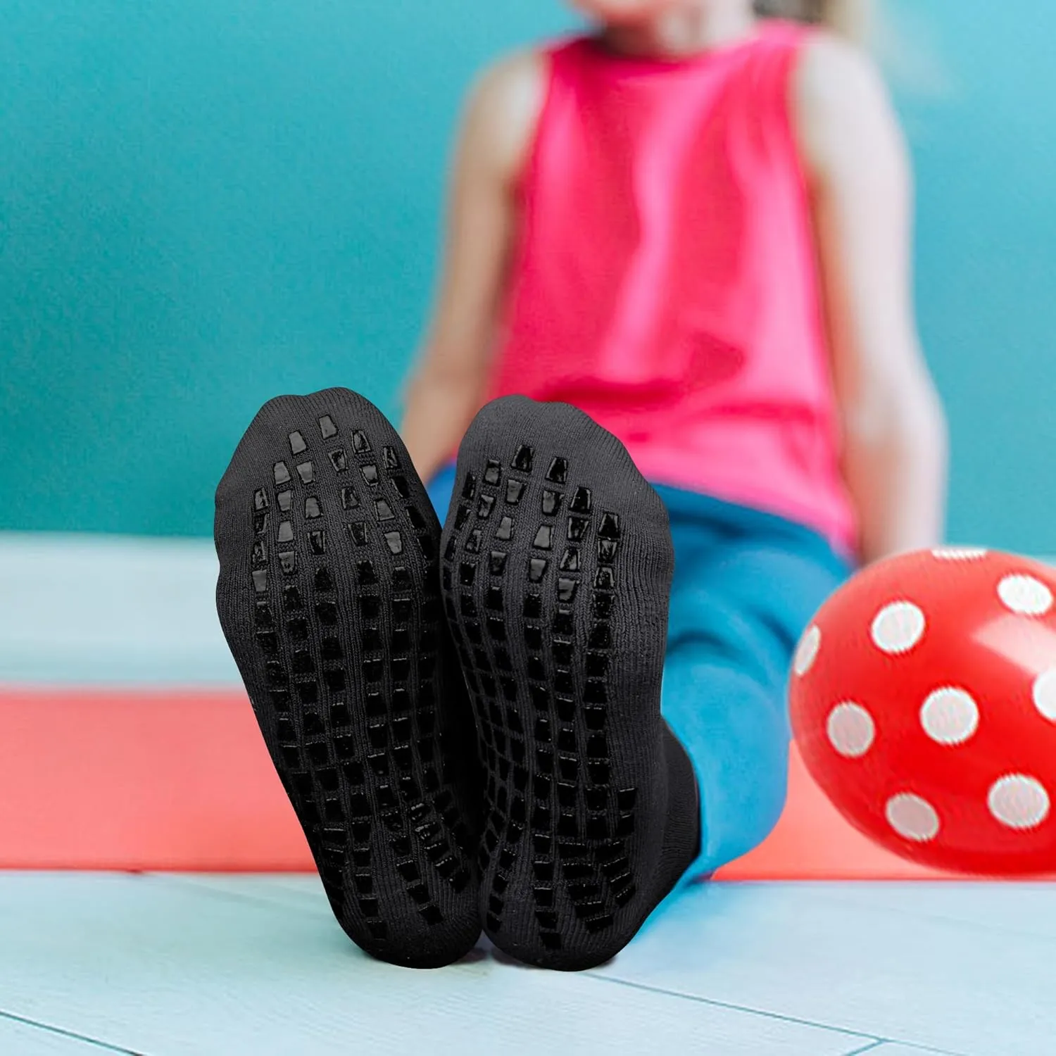Grip Socks For Kids(4-16 Years Old) Youth Boys & Girls, Cushioned Sport Athletic Hospital Socks