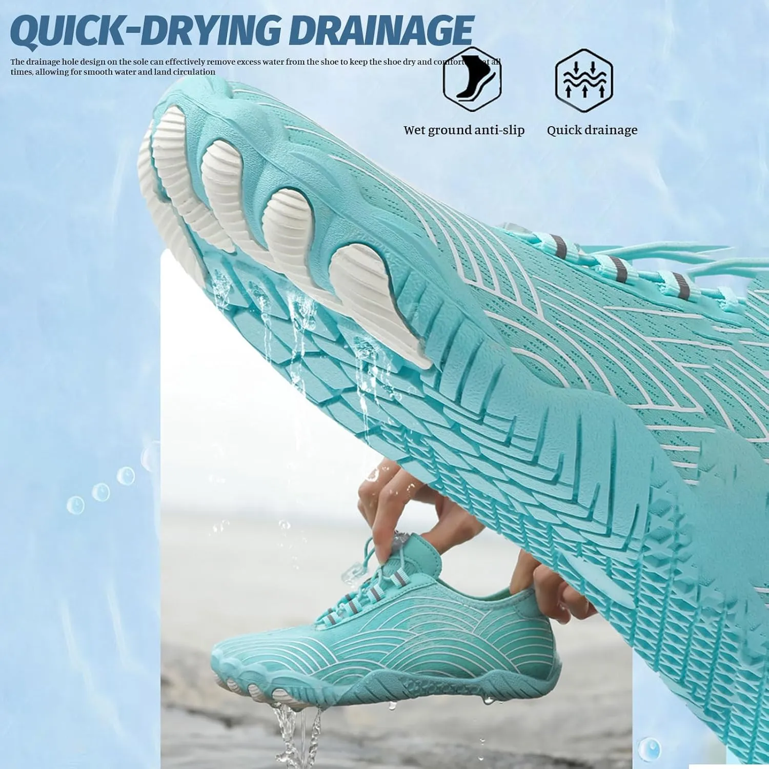 Grounded Footwear for Women Men - Pro Wide Toe Box,Athletic Hiking Water Sports Shoes Healthy & Non-Slip Shoe Breathable Quick-Dry Water Shoes for Swim Surf Outdoor Sports