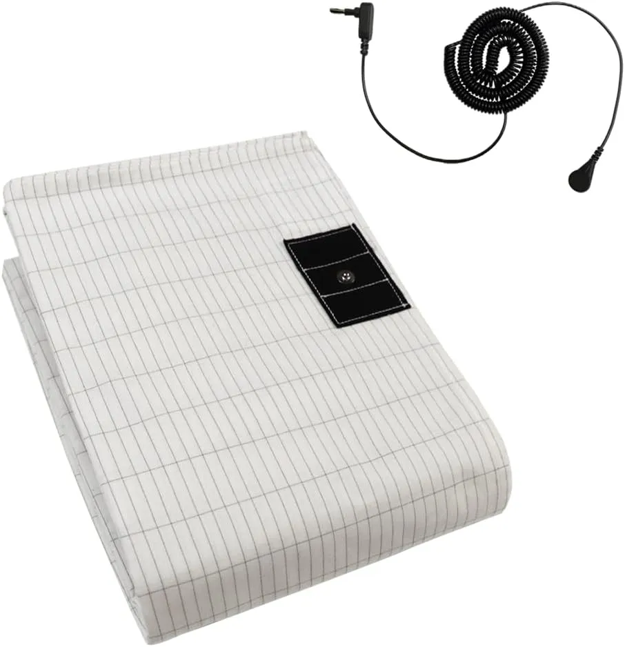 Grounding Sheets for Bed, Grounding Flat Sheet with Silver Fiber & Cotton for Better Sleep