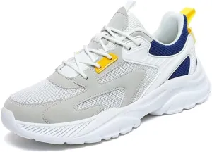 GSLMOLN Men's Trendy Air Cushioned Breathable Lightweight Cushioned Running Shoes Non-Slip Comfortable Outdoor Athletic Walking Sneakers