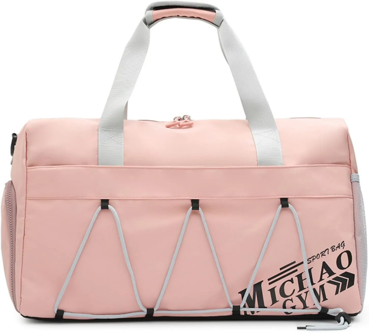 Gym Bag for Men Women, Waterproof Sports Duffle Bag with Shoe Compartment & Wet Pocket, Small Travel Duffel Bag Overnight Carry on Weekender bag for Workout, Fitness, Overnight, Yoga - Pink