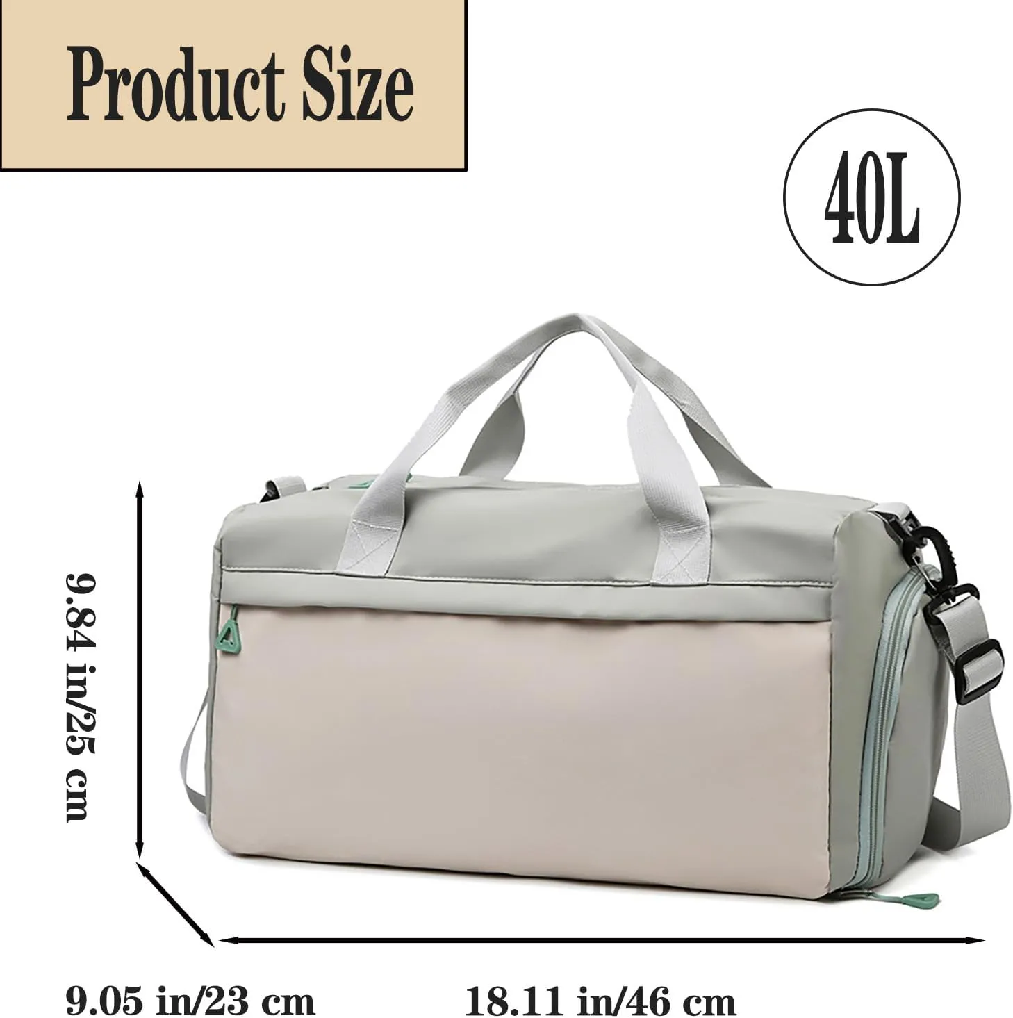 Gym Bag for Women,Duffle Bag for Travel,40L Carry On Weekender Bags with Shoe Compartment,Sports Bags for Yoga & Dance with Wet Pocket