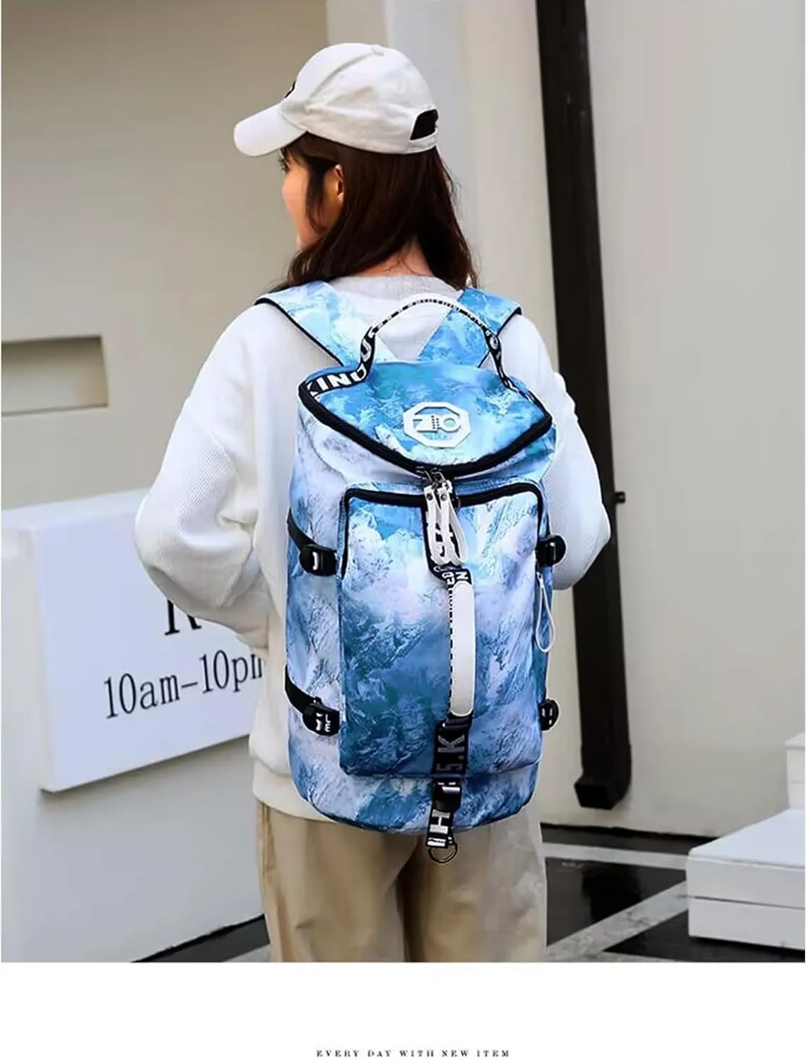 Gym Sport Bag Backpack Duffle Bag Weekender Bag Waterproof Travel Sling Bag Casual Daypack for Men and Women