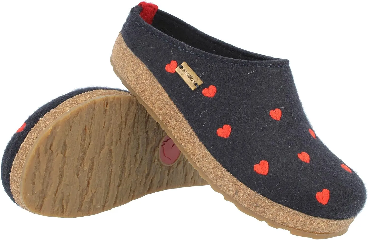 HAFLINGER Cuoricini Felt Clog Wool Slipper