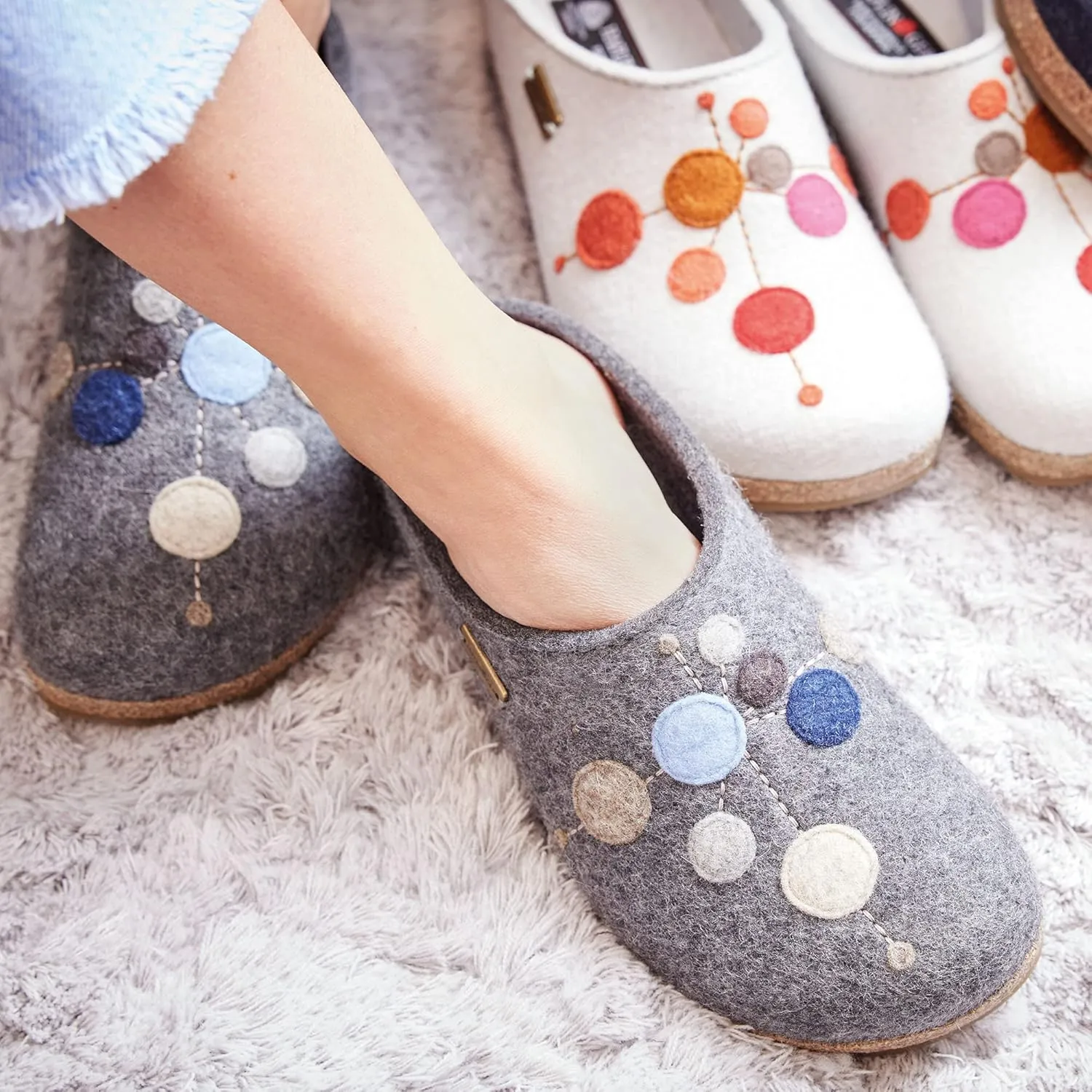 HAFLINGER Faible Felt Clog Wool Slipper