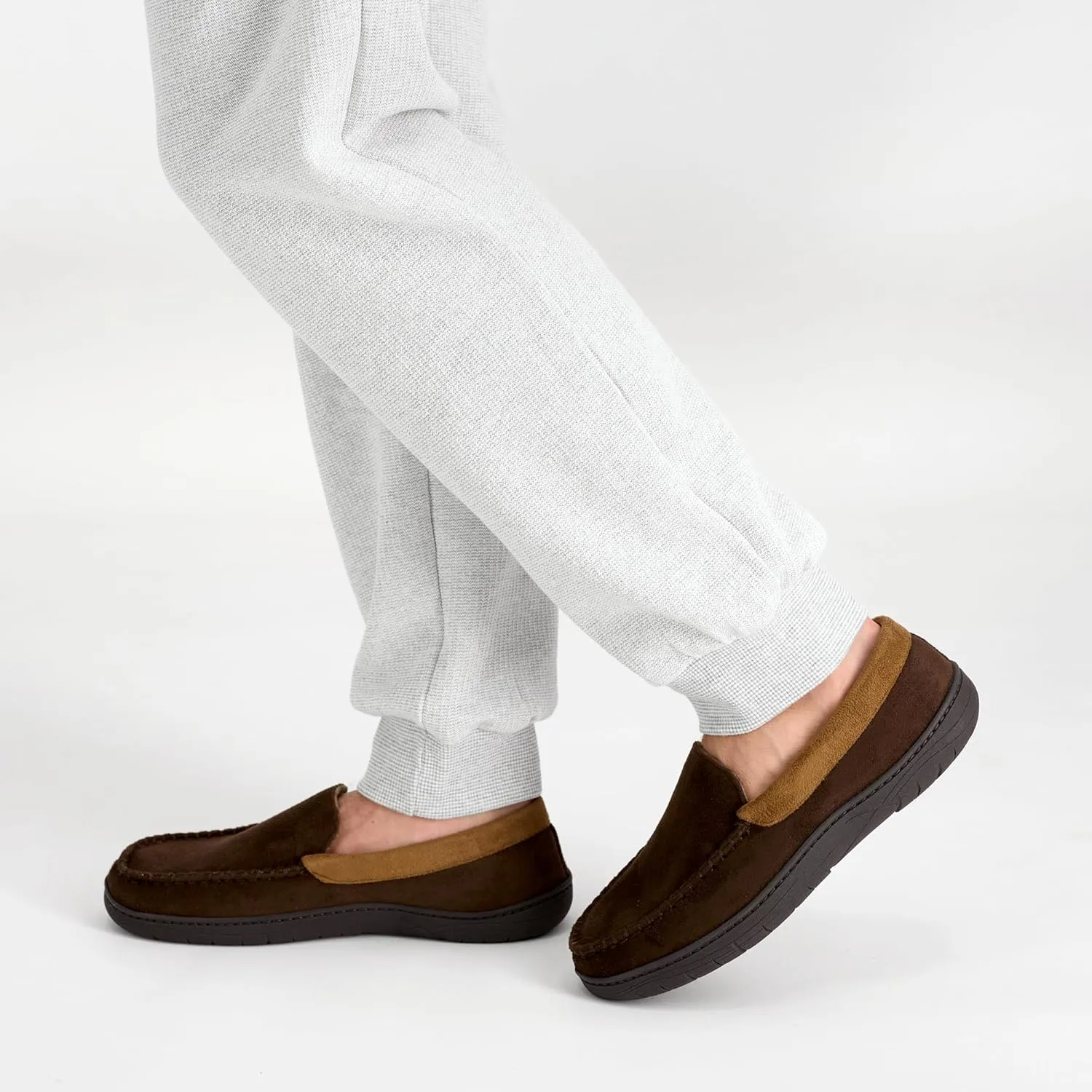 Haggar Men's Venetian Slipper Indoor/Outdoor House Shoe with Memory Foam Comfort