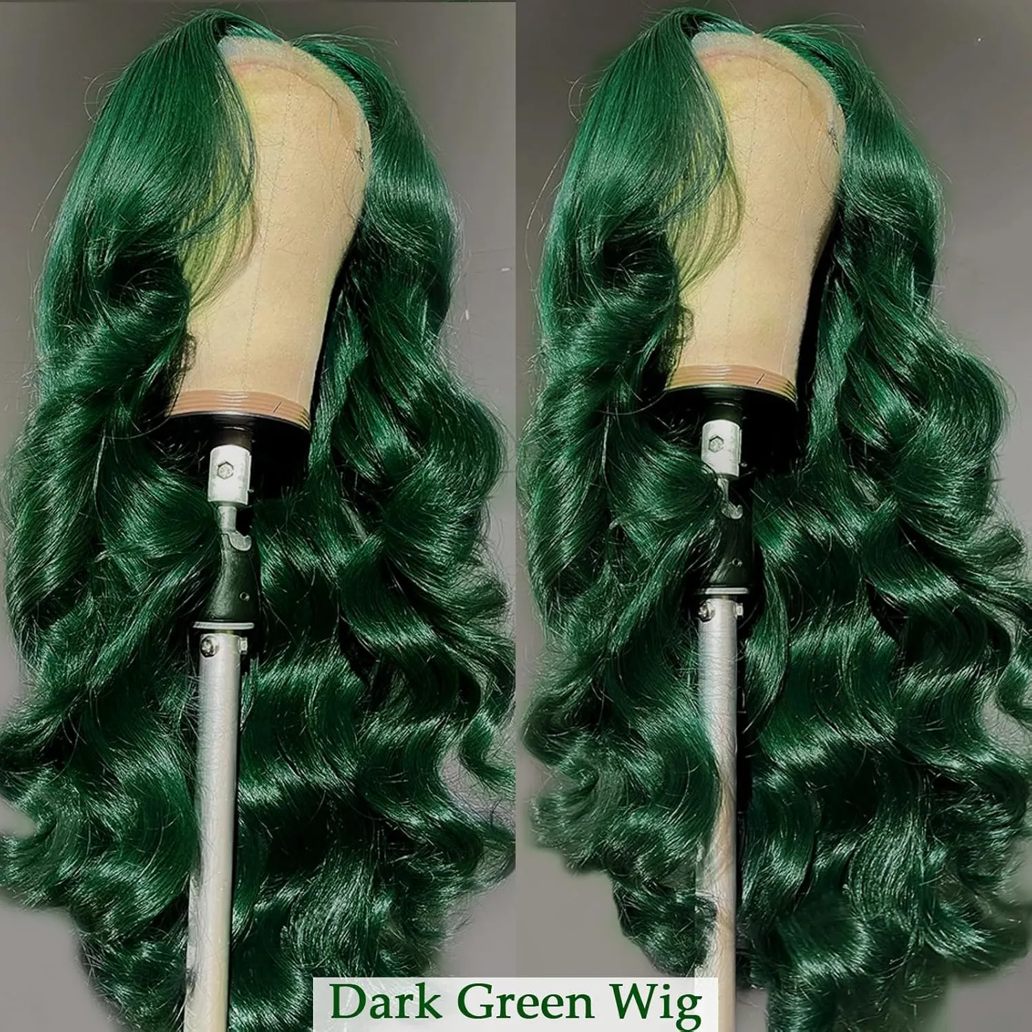 haha Green 13x6 Lace Front Wig Human Hair Emerald Green Body Wave Transparent HD Lace Frontal Wig Pre Plucked Dark Green Human Hair Wigs For Women Colored 180% Density 22 Inch