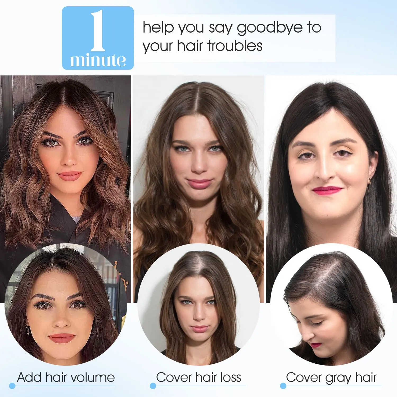 Hair Topper for Women - 8x10cm Real Human Remy Hair Piece to Cover Grey or Thinning Hair - 10 Inch, Medium Brown