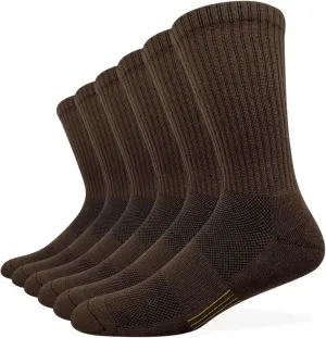 HaloYIYI Men's Moisture Control Cushioned Crew Socks with Arch Compression for Athletic, 6 Pairs
