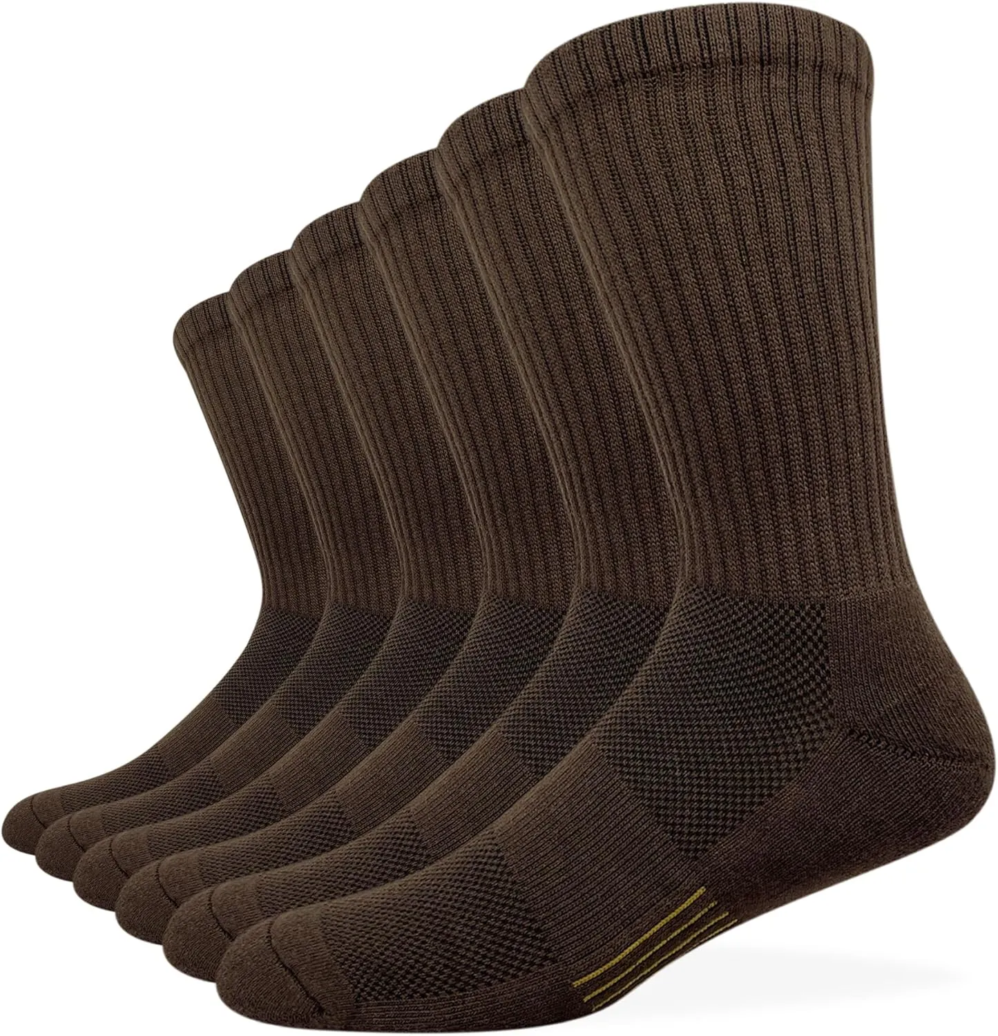 HaloYIYI Men's Moisture Control Cushioned Crew Socks with Arch Compression for Athletic, 6 Pairs