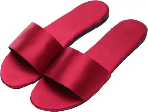 HANDKEI Women's Home Slippers Summer Satin Indoor Breathable Flat Sandals Slippers