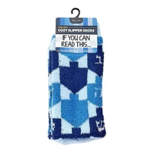 Hanukkah Cozy Slipper Socks, Lets Play Dreidel, Poly, Adult, 14"