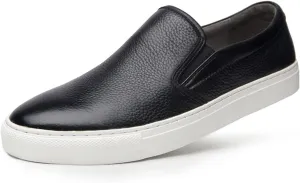 HASMI Men's Leather Casual Shoes Trendy Breathable Slip On Men's Shoes