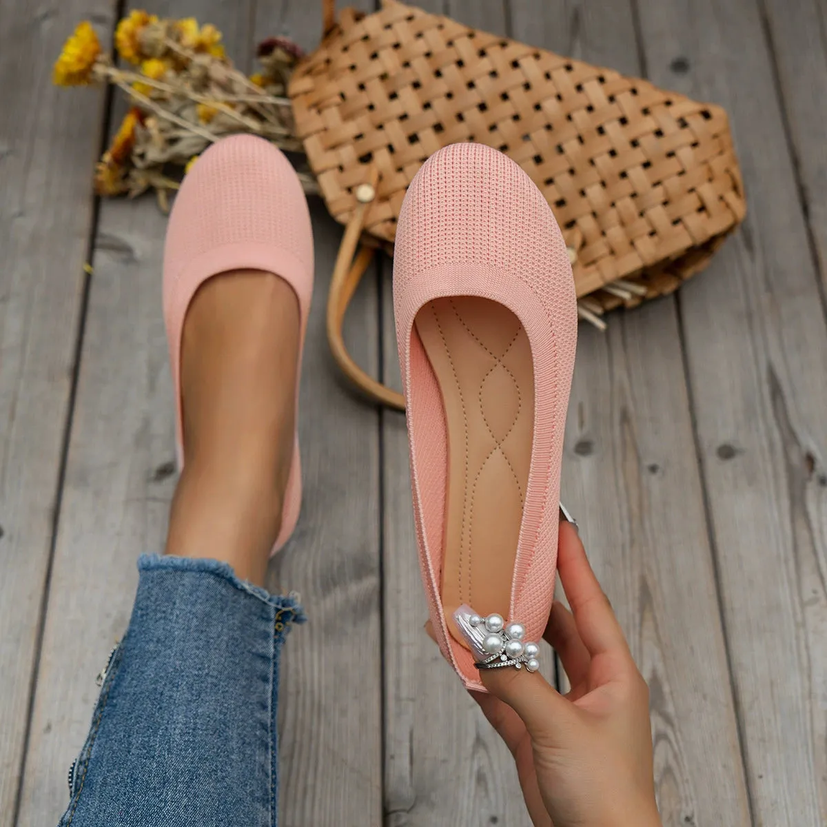 Hatmeo Braided Women's Comfortable Breathable Flat Shoes-（AQY）