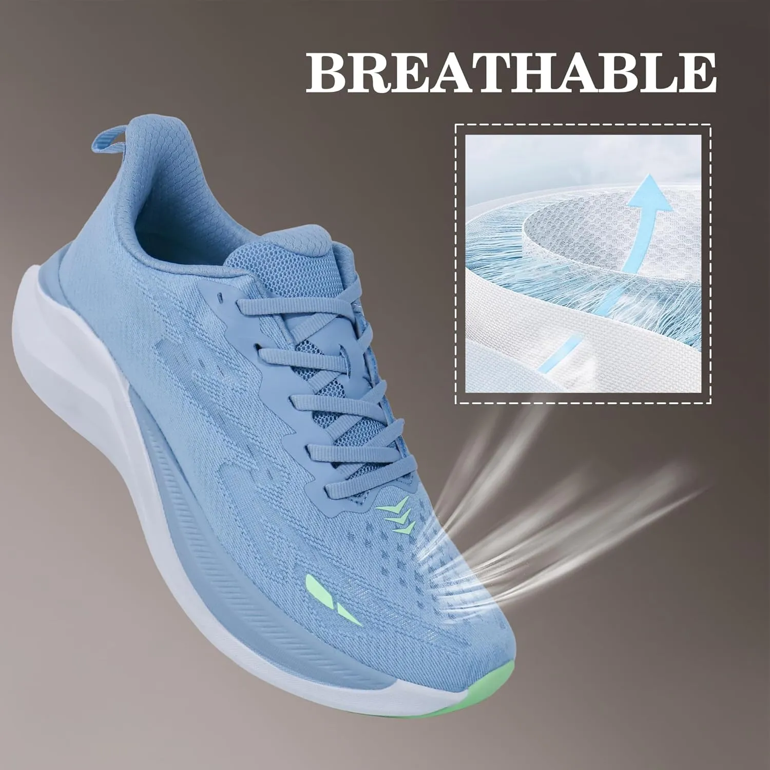 Hawkwell Men's Cloud Zero Active Cushion Breathable Tennis Walking Running Gym Workout Jogging Fashion Sneakers Medical Work Shoes