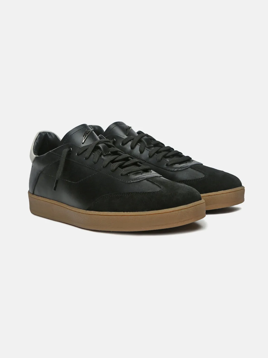 HAZE - Black Leather & Suede Classic Sneakers