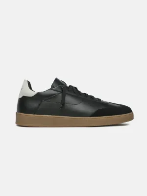 HAZE - Black Leather & Suede Classic Sneakers