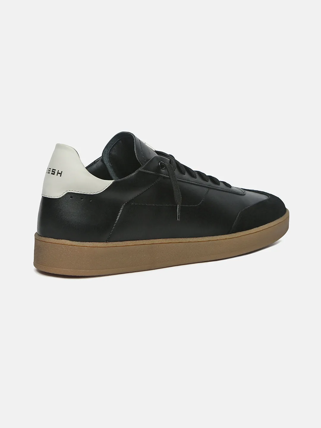HAZE - Black Leather & Suede Classic Sneakers